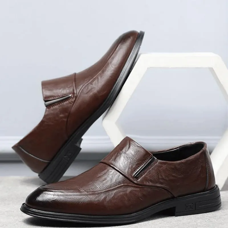 Mens Genuine Leather Shoes Classic Business Dress Loafer for Driving Walking Wedding Outdoor Indoor Size