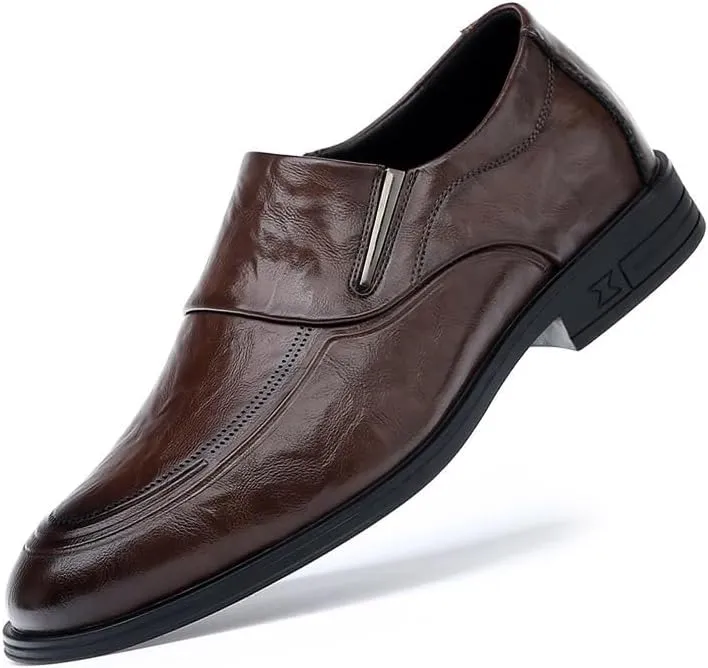 Mens Genuine Leather Shoes Classic Business Dress Loafer for Driving Walking Wedding Outdoor Indoor Size