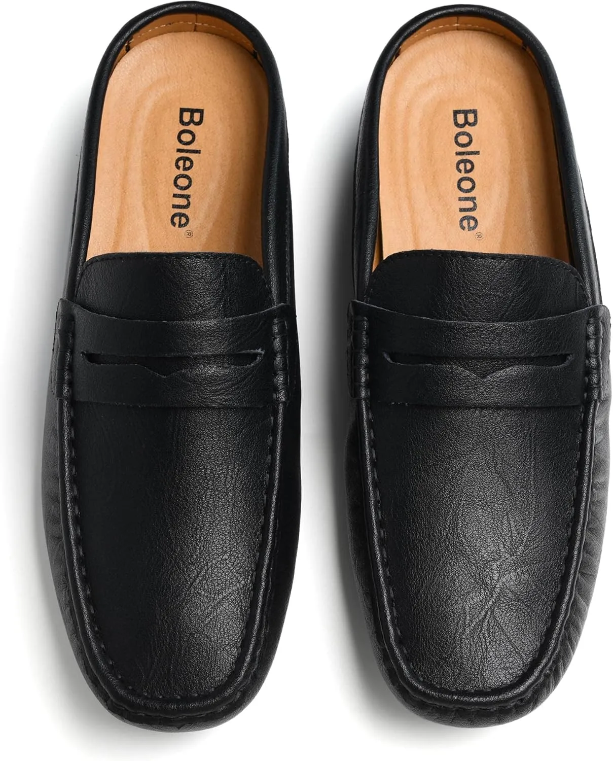 Mens Handmade Leather Mules Clog Slippers Breathable Leather Slip on Shoes Casual Loafers