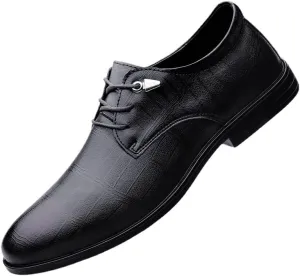 Men's Lace-up Dress Shoes - Luxury Leather Formal Business Oxfords Shoes for Wedding Suits