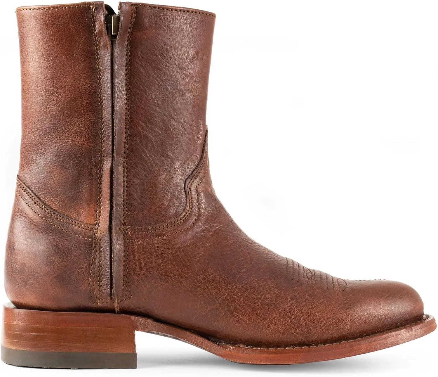 Men's Leather Cowboy Zip Boot with Leather Sole style 11200
