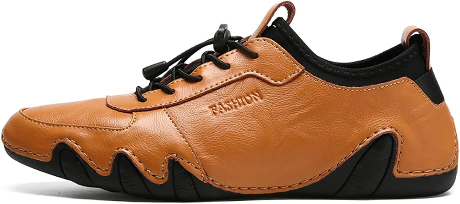 Mens Leather Driving Loafers Comfort Moccasin Slip On Flats Boat Casual Shoes