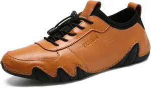 Mens Leather Driving Loafers Comfort Moccasin Slip On Flats Boat Casual Shoes