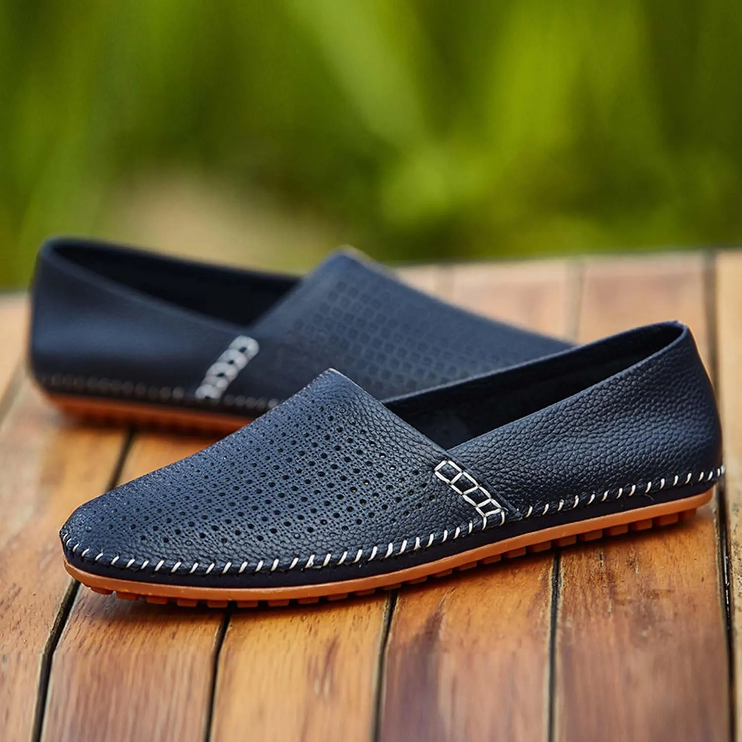 Men's Leather Loafers, Casual Flats, Lightweight Design, Hand-Stitched, Comfortable, Soft, Stylish, Suitable for Daily Travel, Driving, Going Out, Dating and Other Occasions wear All Seasons