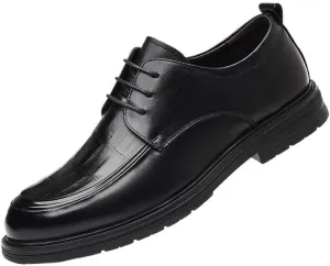 Men's Leather Platform Formal Derby Shoes Men's Leather Hand-Sewn Oxford for Dating Business Party