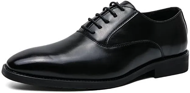 Mens Leather Shoes Footwear Dress Shoes Classic Wingtip Oxfords Business Fashion Breathable Prom Business Wedding Dress Shoes(7.5)