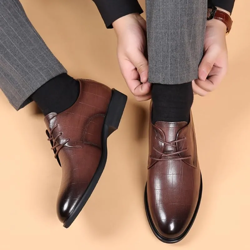 Mens Leather Shoes Luxury Pointed Toe Party Patent Leather Business Oxford Shoes