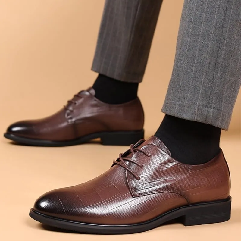 Mens Leather Shoes Luxury Pointed Toe Party Patent Leather Business Oxford Shoes