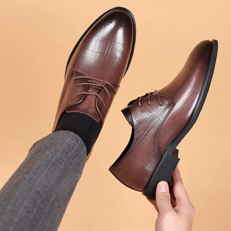 Mens Leather Shoes Luxury Pointed Toe Party Patent Leather Business Oxford Shoes