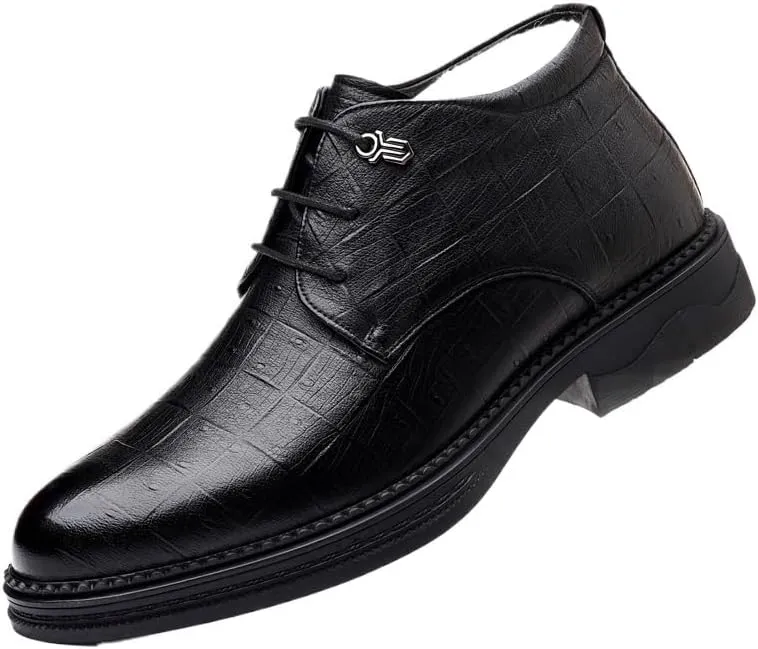 Men's Leather Work Flats Oxfords Shoes MenClassic Lace Up Leather Warm Lined Lined Dress Shoes Comfortable Breathable Leather Shoes