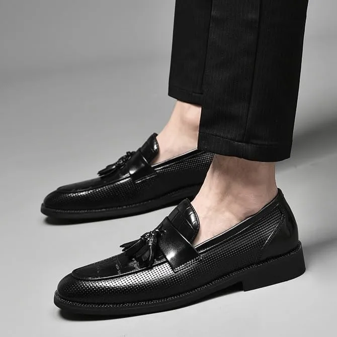 Men's Loafers & Slip-Ons Dress Shoes Non-Slip Softsole Walking Tuxedo Shoes Mens Weeding Prom Derby Shoes(Black,10)
