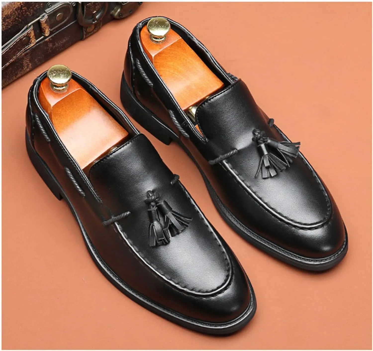 Men's Loafers Classic Slip-on Tassel Penny Loafers for Men Business Casual Dress Loafers