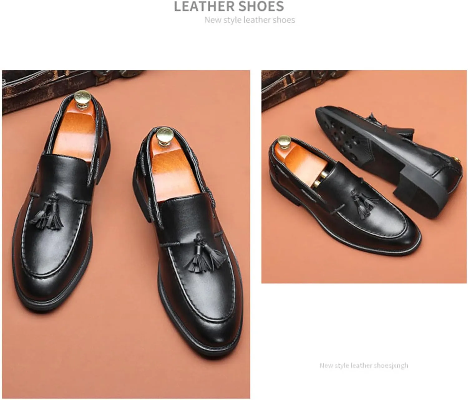 Men's Loafers Classic Slip-on Tassel Penny Loafers for Men Business Casual Dress Loafers