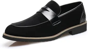Mens Loafers Formal Dress Slip On for Men Prom Suede Penny Loafers Tuxedo Wedding Business Casual Moccasins Brown Dress Shoes for Men