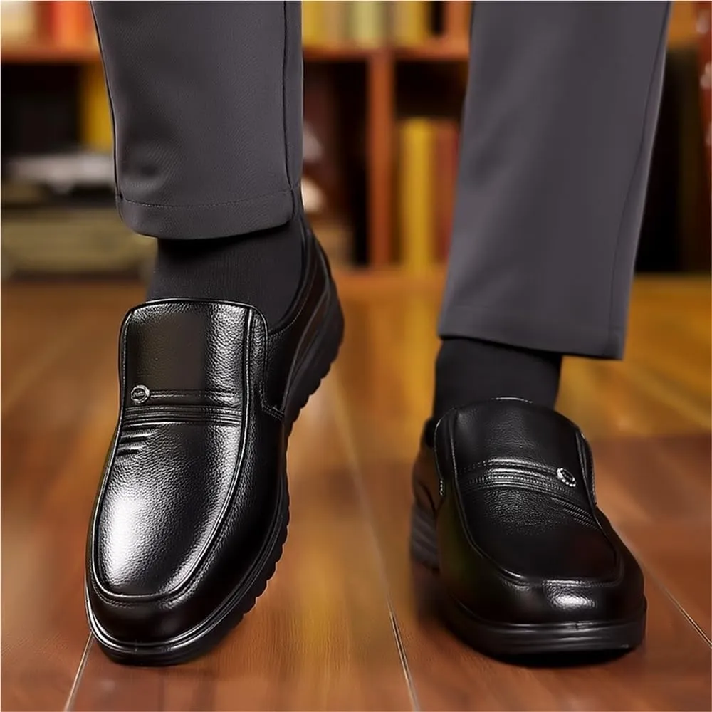 Mens Loafers Shoes Pu Leather Uniform Tuxedo Round Toe Anti-Slip Slip-on