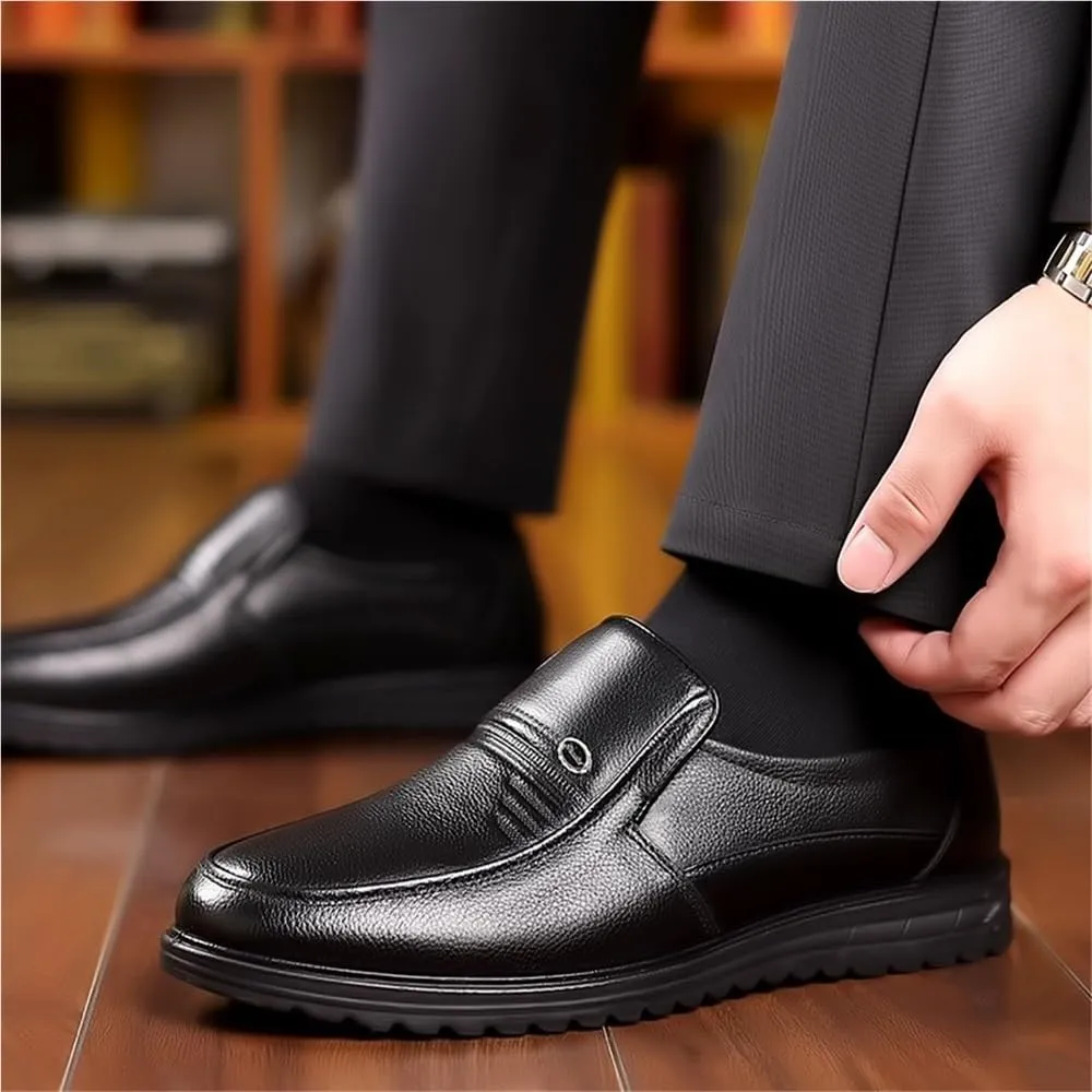 Mens Loafers Shoes Pu Leather Uniform Tuxedo Round Toe Anti-Slip Slip-on