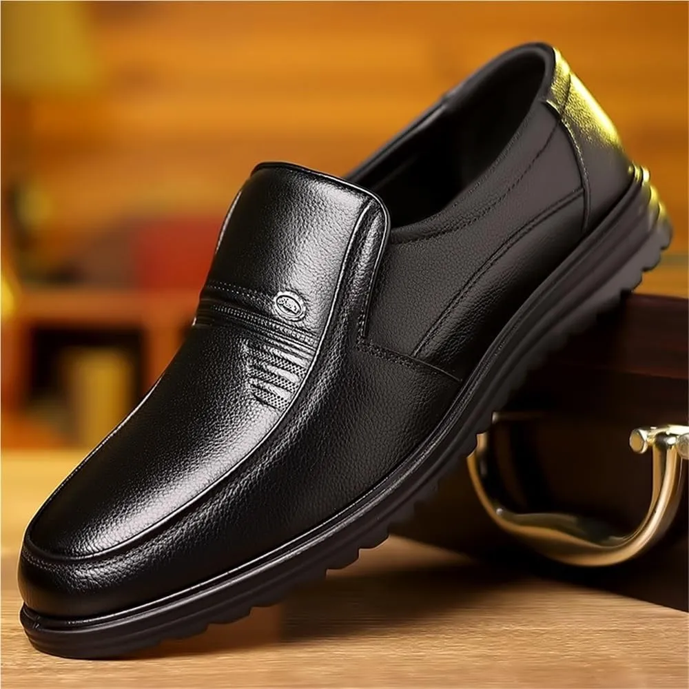 Mens Loafers Shoes Pu Leather Uniform Tuxedo Round Toe Anti-Slip Slip-on