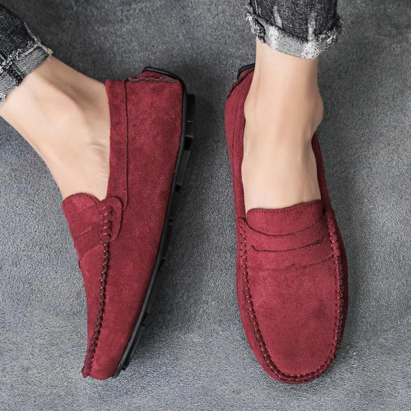 Men's Loafers Shoes Round Toe Suede Vamp Penny Driving Loafers Resistant Comfortable Anti-Slip Classic Party Slip On