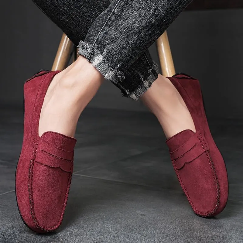 Men's Loafers Shoes Round Toe Suede Vamp Penny Driving Loafers Resistant Comfortable Anti-Slip Classic Party Slip On