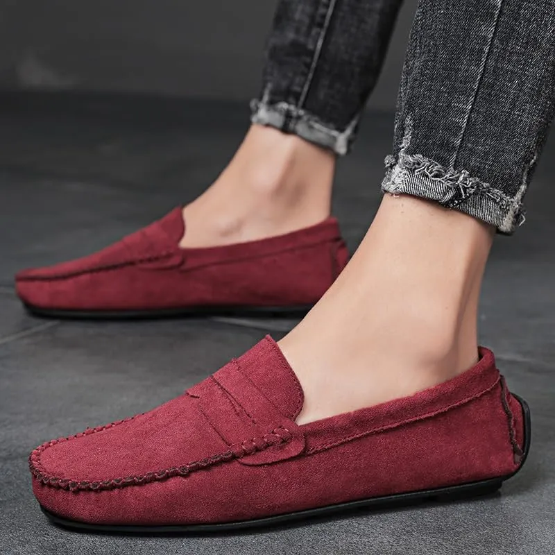 Men's Loafers Shoes Round Toe Suede Vamp Penny Driving Loafers Resistant Comfortable Anti-Slip Classic Party Slip On