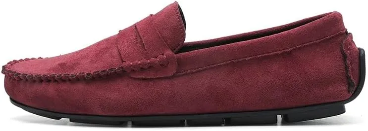 Men's Loafers Shoes Round Toe Suede Vamp Penny Driving Loafers Resistant Comfortable Anti-Slip Classic Party Slip On