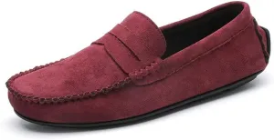 Men's Loafers Shoes Round Toe Suede Vamp Penny Driving Loafers Resistant Comfortable Anti-Slip Classic Party Slip On