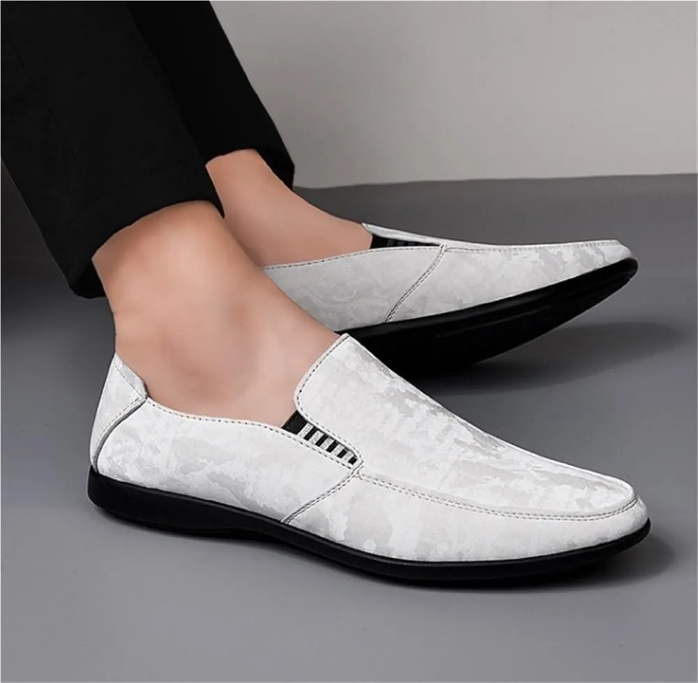 Mens Loafers Slip On Suede Round Toe Classic Party Shoes Flat Heel Comfortable Casual Dress for Men