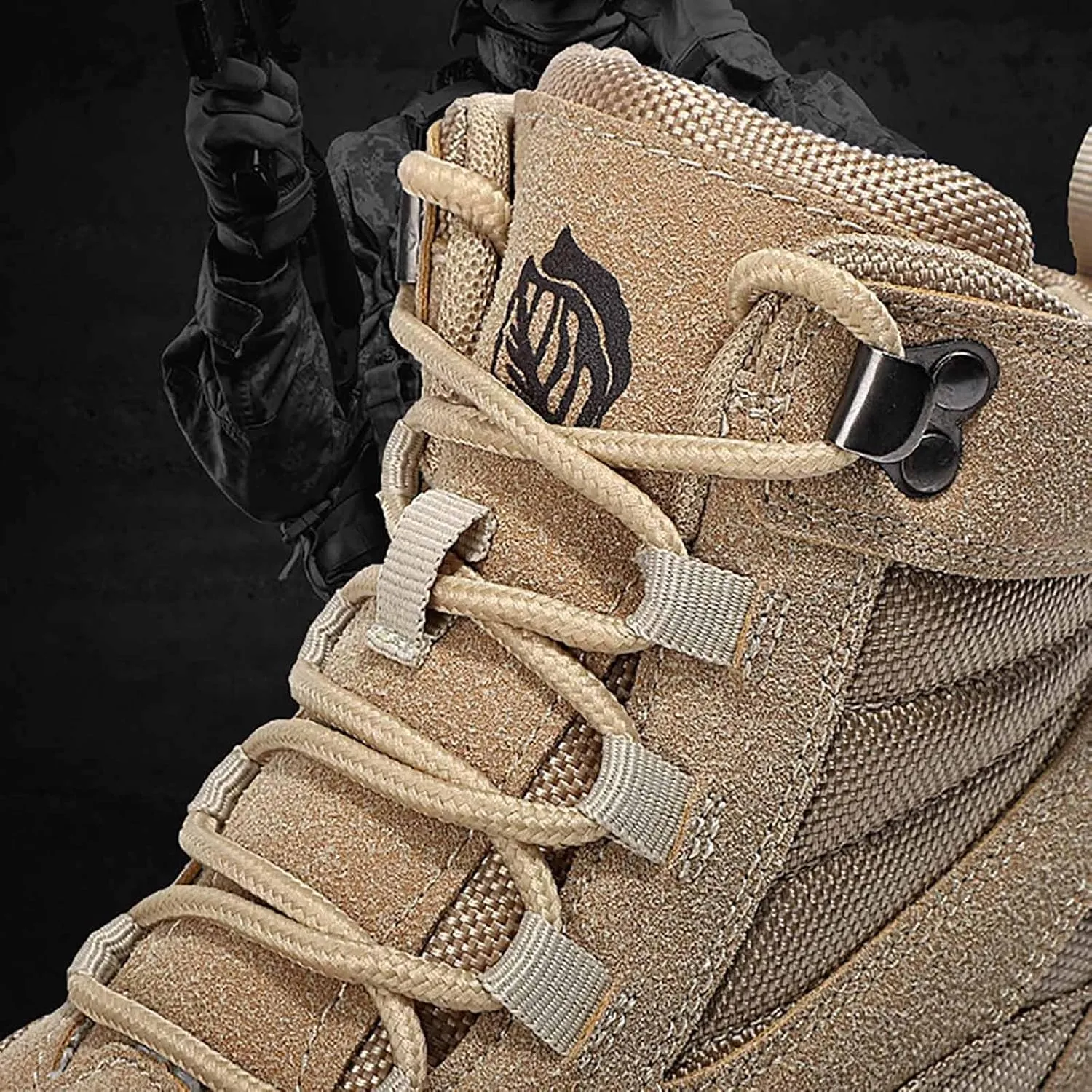 Mens Military Boots, Men's Waterproof Tactical Boots, Breathable Military Army Boots, Durable Combat Work Shoes, Lightweight Hiking Walking Boots, Lace Up All Terrain Shoes