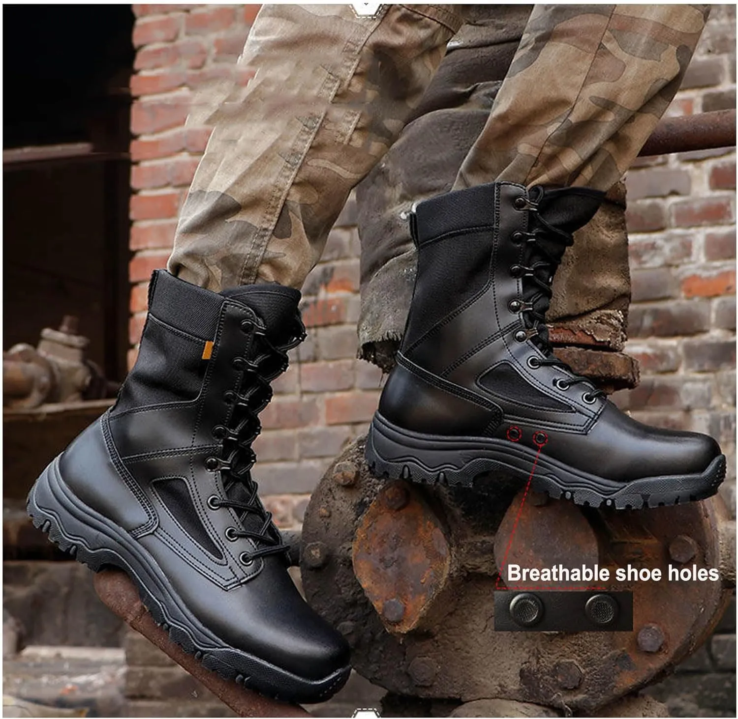 Mens Military Boots Tactical Boots Lightweight and Durable work Boots Outdoor Combat Jungle Anti-Slip Boots Hiking Boots
