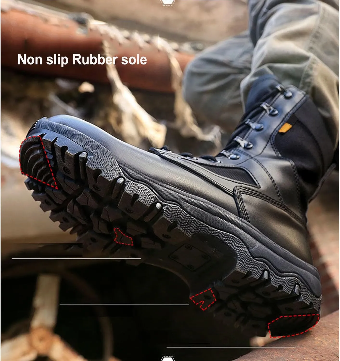 Mens Military Boots Tactical Boots Lightweight and Durable work Boots Outdoor Combat Jungle Anti-Slip Boots Hiking Boots