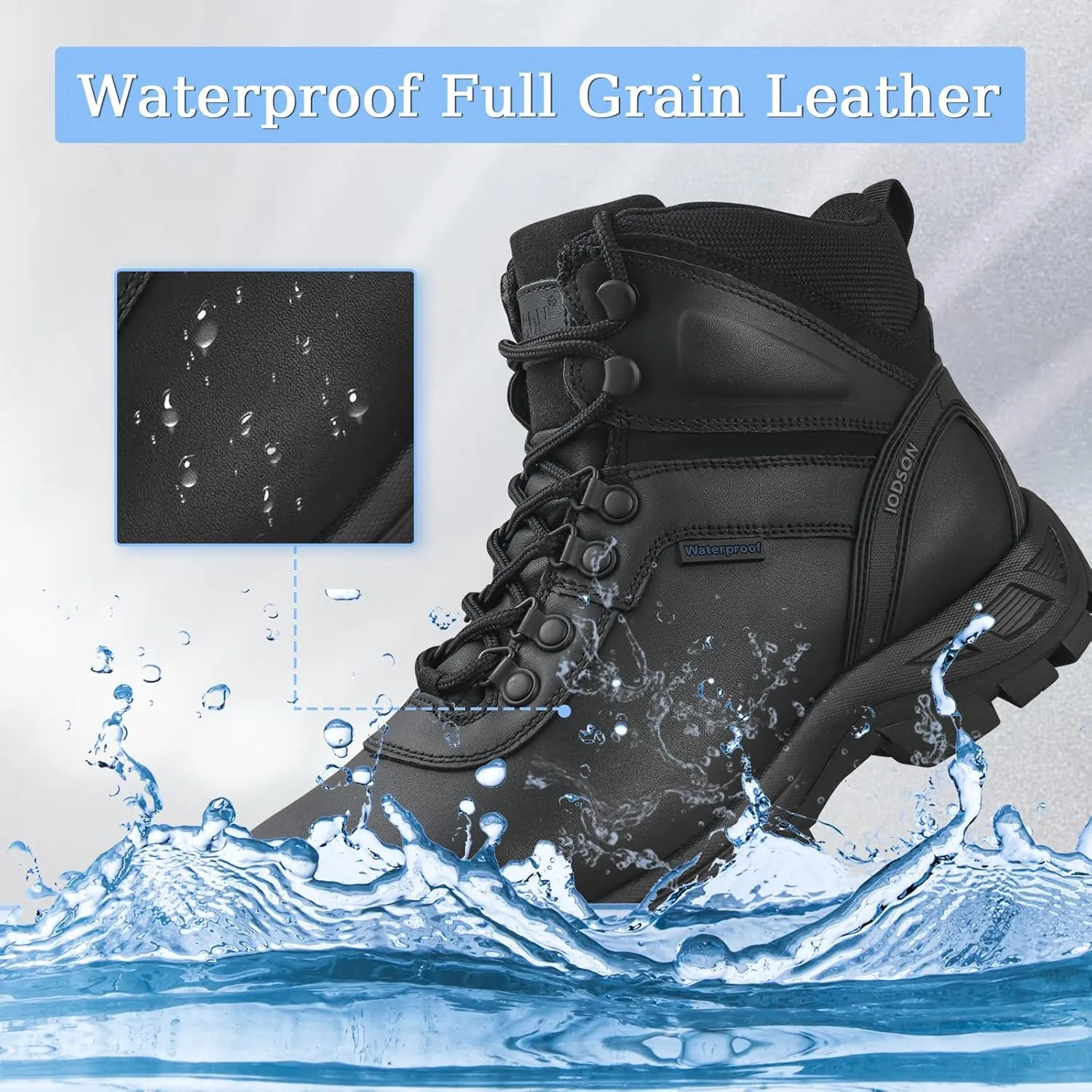 Mens Military Boots Waterproof Tactical Boots Durable Work Boot Duty Boots Anti-Silp Hiking Boots Security Boots Ankle Leather Boots