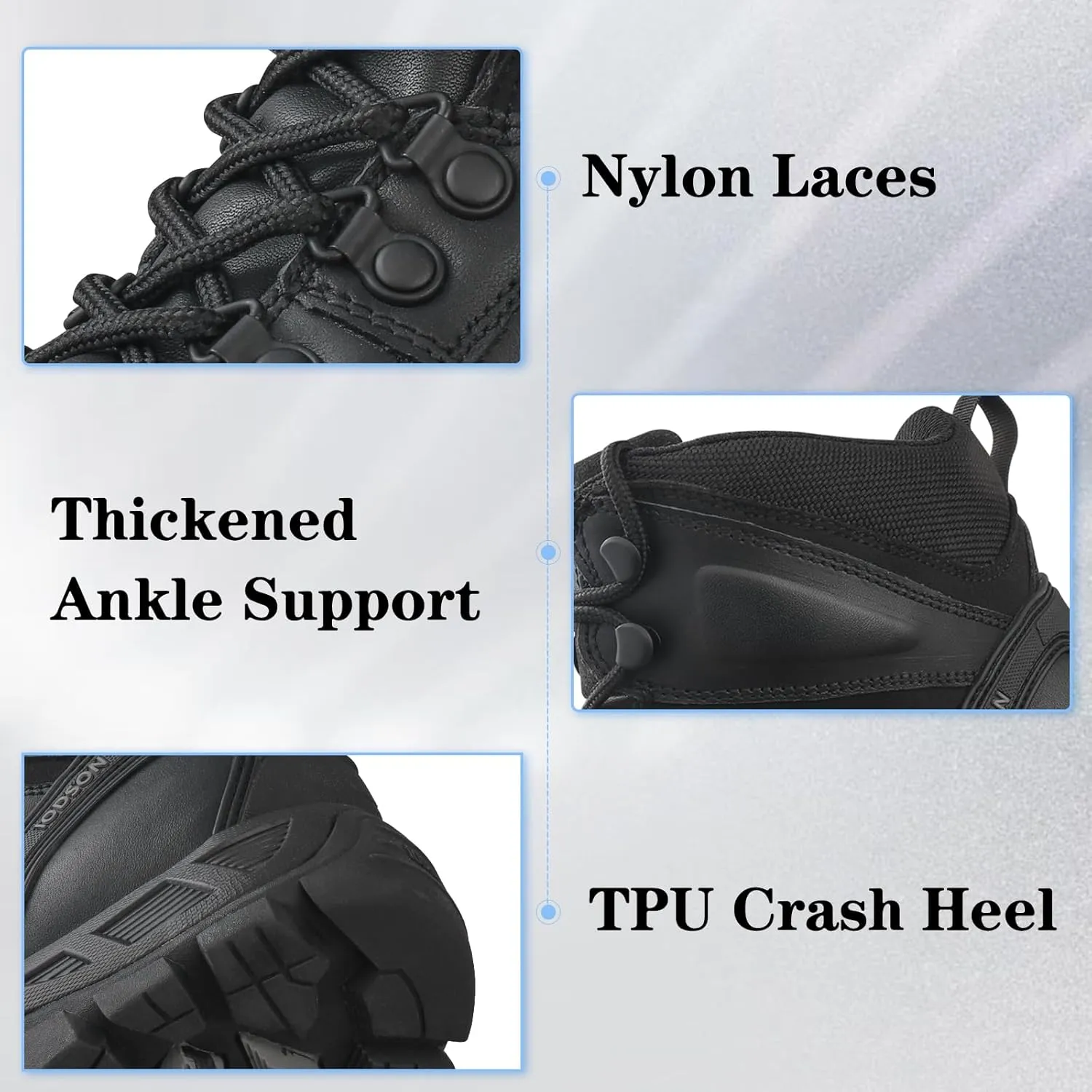 Mens Military Boots Waterproof Tactical Boots Durable Work Boot Duty Boots Anti-Silp Hiking Boots Security Boots Ankle Leather Boots