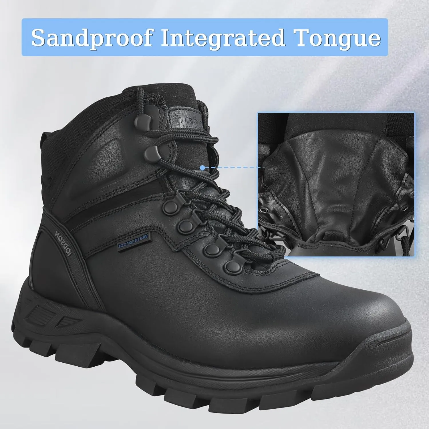 Mens Military Boots Waterproof Tactical Boots Durable Work Boot Duty Boots Anti-Silp Hiking Boots Security Boots Ankle Leather Boots