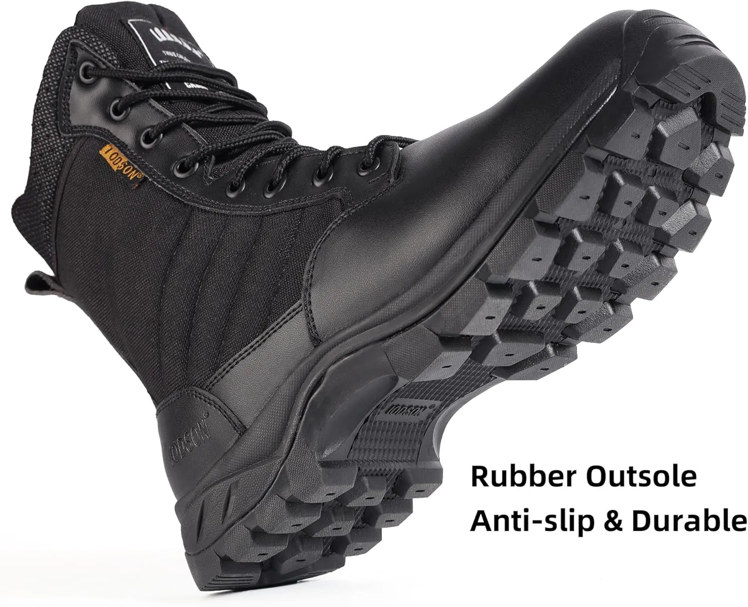 Men's Military Tactical Boots with Side Zipper, Puncture Resistant, Desert Combat, Army Jungle, 8 Inch Lightweight Hiking Boots