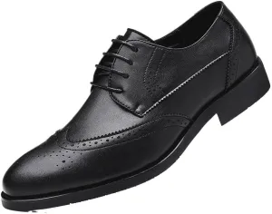 Mens Oxford Leather Shoes Business Formal Lace Up Tuxedo Breathable Soft Casual Loafers Classic Comfortable Shoes
