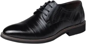 Mens Oxford Shoes Business Leather Casual Lace Up Breathable Loafers Flats Driving Formal Tuxedo Shoes for Men Comfortable