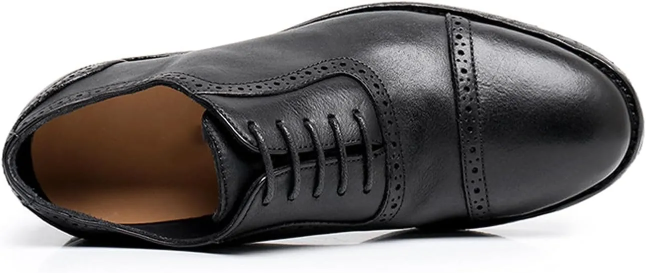 Mens Oxfords Dress Formal Shoes Genunie Leather Brogues Oxford Fashion Business Casual Leather Outsole Derby Modern Prom Wedding Suit Shoes Tuxedo Shoes for Men