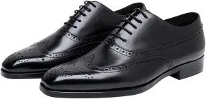 Mens Oxfords Dress Formal Shoes Genunie Leather Wingtips Brogues Oxford Fashion Business Casual Derby Modern Prom Wedding Suit Shoes Tuxedo Shoes for Men