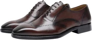 Mens Oxfords Formal Dress Shoes Genunie Leather Modern Suit Shoes Fashion Prom Wedding Business Casual Derby Tuxedo Shoes for Men