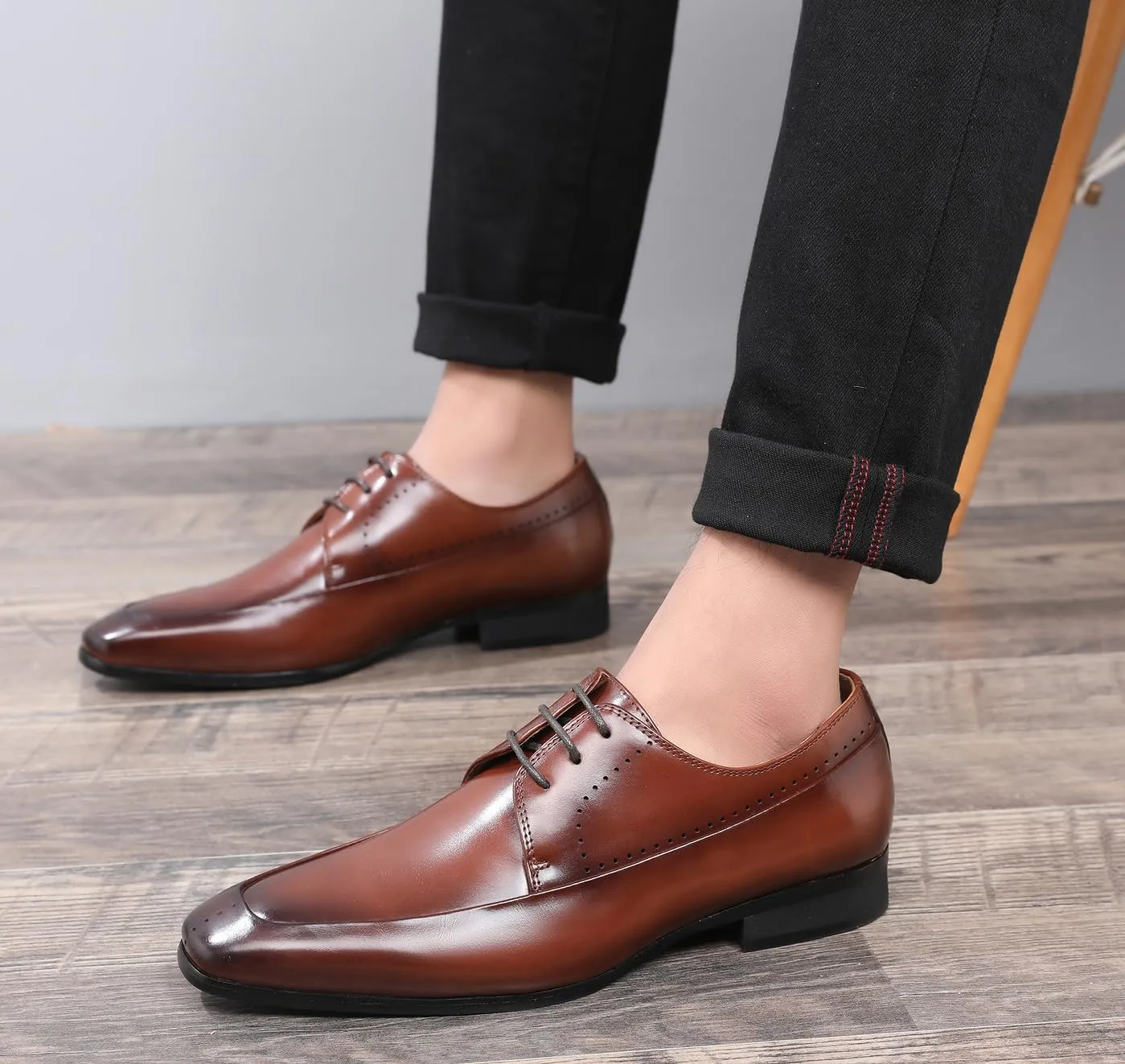 Mens Oxfords Formal Dress Tuxedo Derby Shoes for Men Wedding Fashion Business Casual Shoes