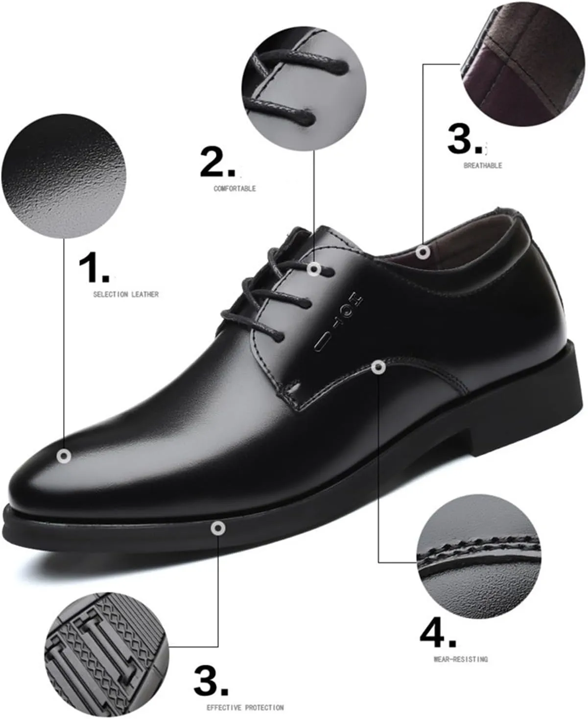 Men's Oxfords Lace Up Casual Dress Shoes Classic Formal Modern Business Derby Shoes for Men
