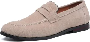 Mens Penny Slip On Suede Loafers Classic Comfortable Casual Men Shoes Boat Shoes for Outdoor Leisure Driving Dating