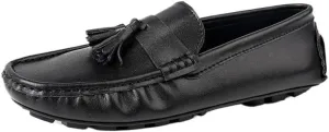 Mens Prom Loafers Faux Leather Classic Driving Loafers Round Toe Solid Color Slip-on