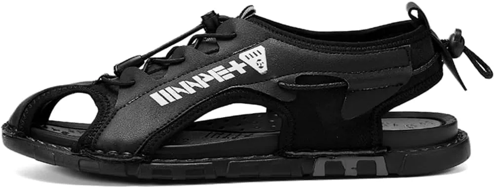 Mens Sandals Slippers Leather Closed Toe Athletic Sport Sandals Shoes