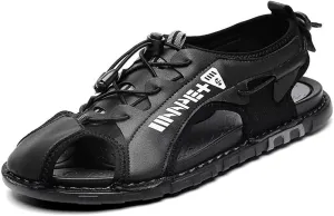 Mens Sandals Slippers Leather Closed Toe Athletic Sport Sandals Shoes