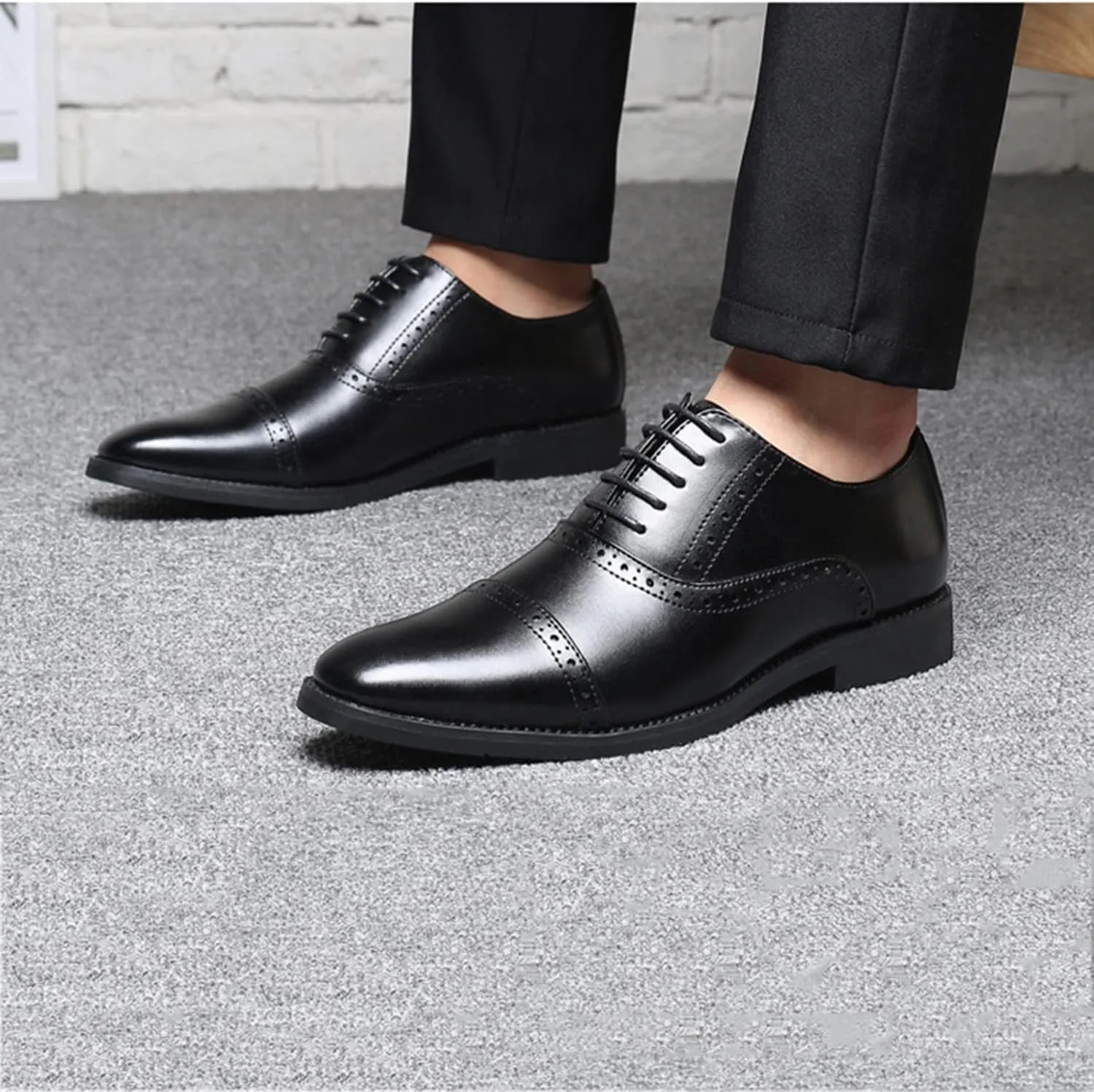 Mens Shoes Classic Oxfords Formal Dress Business Brogues Derby Lace Up Shoes for Men