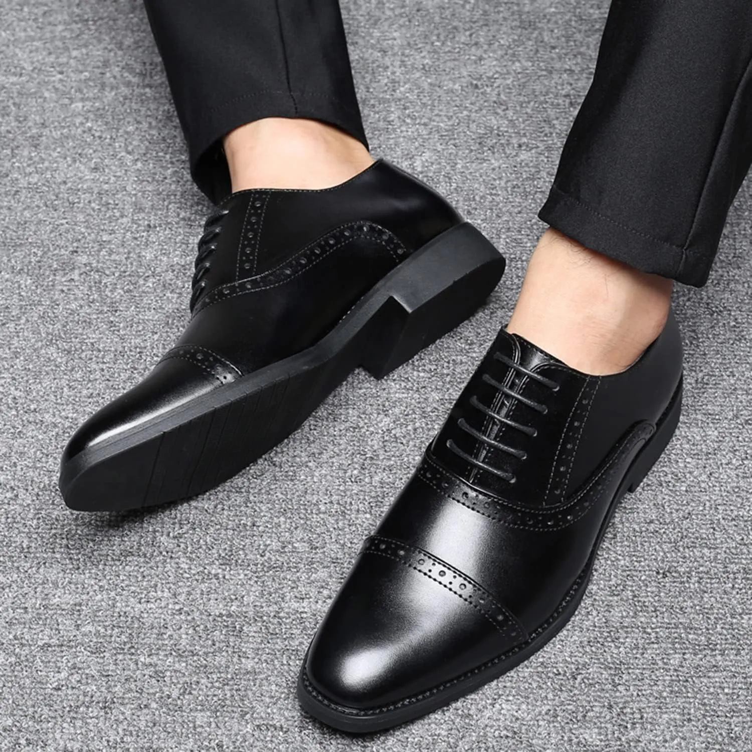 Mens Shoes Classic Oxfords Formal Dress Business Brogues Derby Lace Up Shoes for Men
