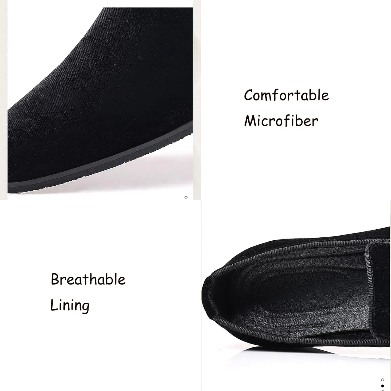 Men's Slip-On Smoking Loafers,Trendy Suede Classic Tuxedo Dress Shoes Party Wedding Penny Casual Shoes