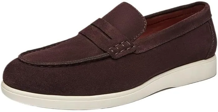 Mens Suede Loafers Casual Lightweight Soft Non Slip Walking Shoes