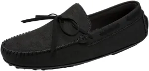 Men's Suede Loafers -Vegan Leather Lace-Up Moccasins, Flexible Lightweight Comfortable Driving Shoes for Fashion Prom Slip-On Wear